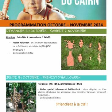 Animations Vacances d’automne Préhisto’site du Cairn