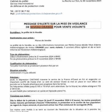 Alerte vigilance orange vents violents