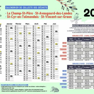 Calendrier de collecte des déchets 2025